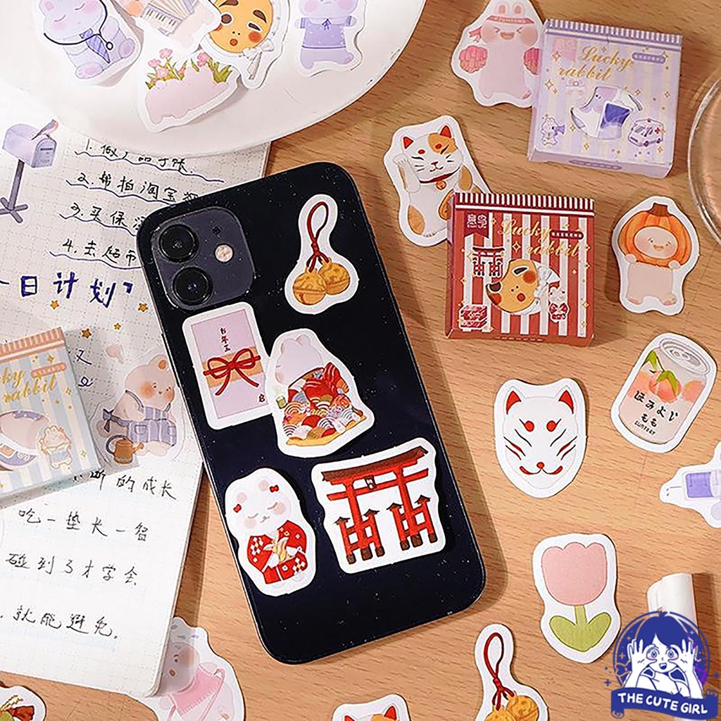 

45pcs Stiker Aesthetic Lucu Cartoon Animal Dekorasi Buku Diary Journal Scrapbook DIY - Stazionario