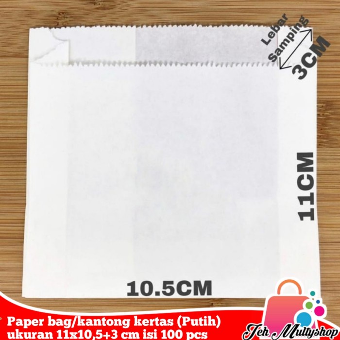 

NEW PRODUCT !!! PROMO AGUSTUS Paper bag/kantong kertas (Putih) ukuran 11x10,5+3 cm (100 pcs) TERLARISSS