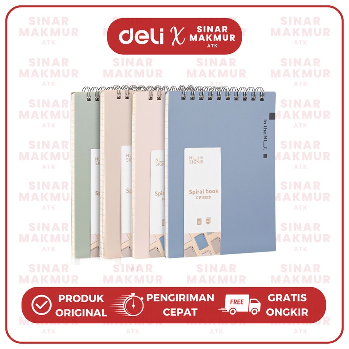 

Note Pad/Buku Tulis Spiral Vertikal Motif Grid A6 DELI NS309 (PCS)