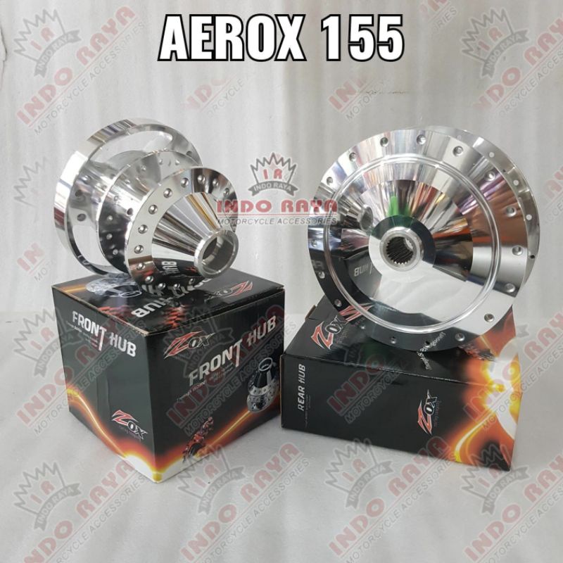 Tromol terombol AEROX 155 depan belakang chrome set ZOX racing high brand