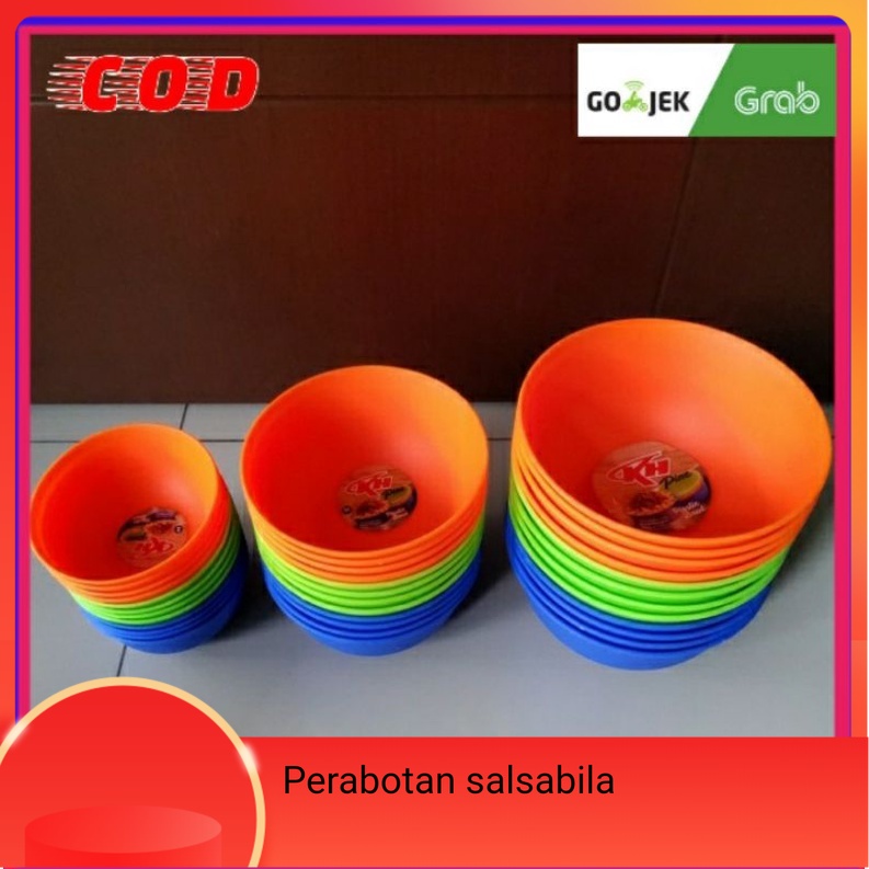 Mangkok plastik mie bakso kuah cuka makanan sebaguna pine ukuran S M L warna KH