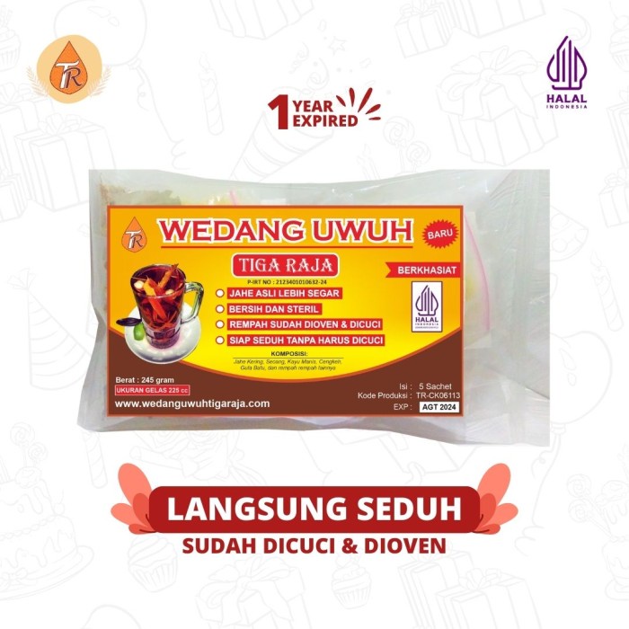 

Wedang Uwuh TIGA RAJA JOGJA - ISI 5 PCS - Ukuran Gelas Besar