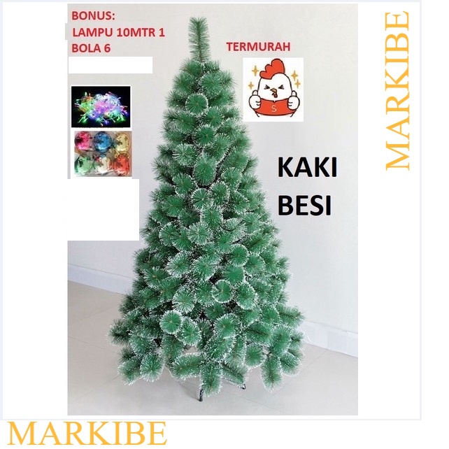Pohon Natal Hijau Jarum Polos 2,7 meter/9 fit 9C 270 CM 9 feet Tinggi MARKIBE 270cm