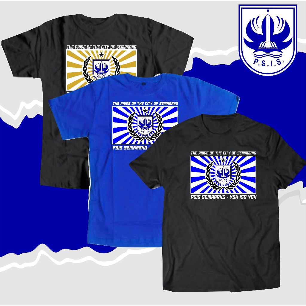 kaos psis semarang warna hitam motif 1932 terlaris BERSINARLAH SEMARANGKU