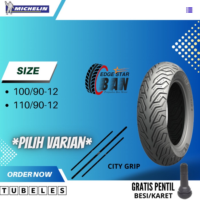 BAN MICHELIN CITY GRIP (100/90-12)(110/90-12) Tubles MATIC SCOPY,VESPA