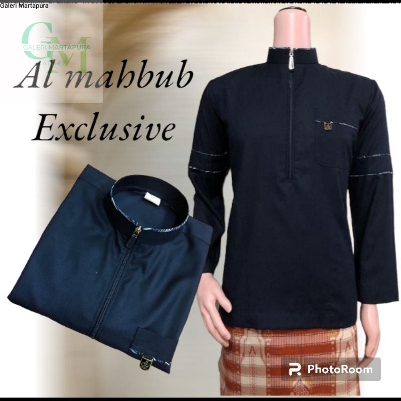 Baju Koko Pria Al Mahbub Lengan Panjang Lest /Koko Polos/ Koko thobe Al Mahbub/Fashion Muslim Pria/K