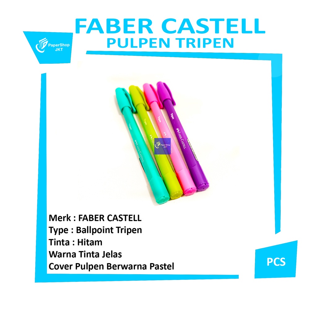 

FABER-CASTELL - Pulpen Ballpoint Tripen Black - Lusin