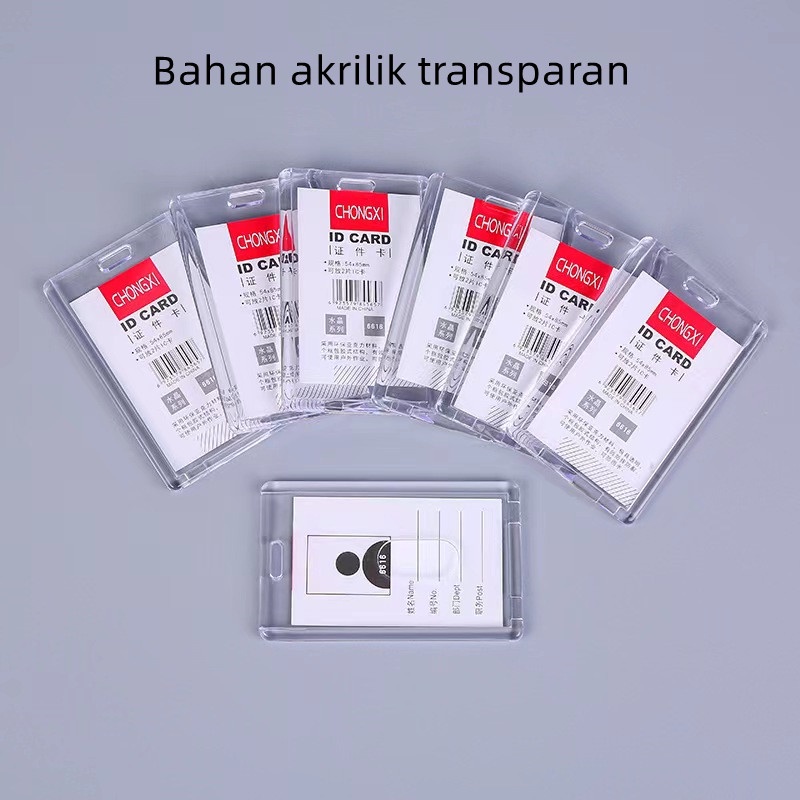 

Tempat kartu ID akrilik transparan / tempat kartu ID kerja/casing id card bening