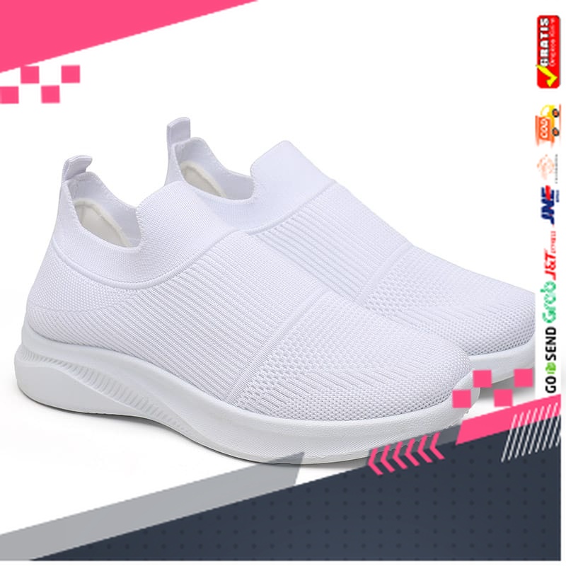 UKURAN SIZE 37 38 39 40 41 42 43 44 45 /Sepatu Slip On Sneakers Wanita Import Tanpa Tali Fashion Kor