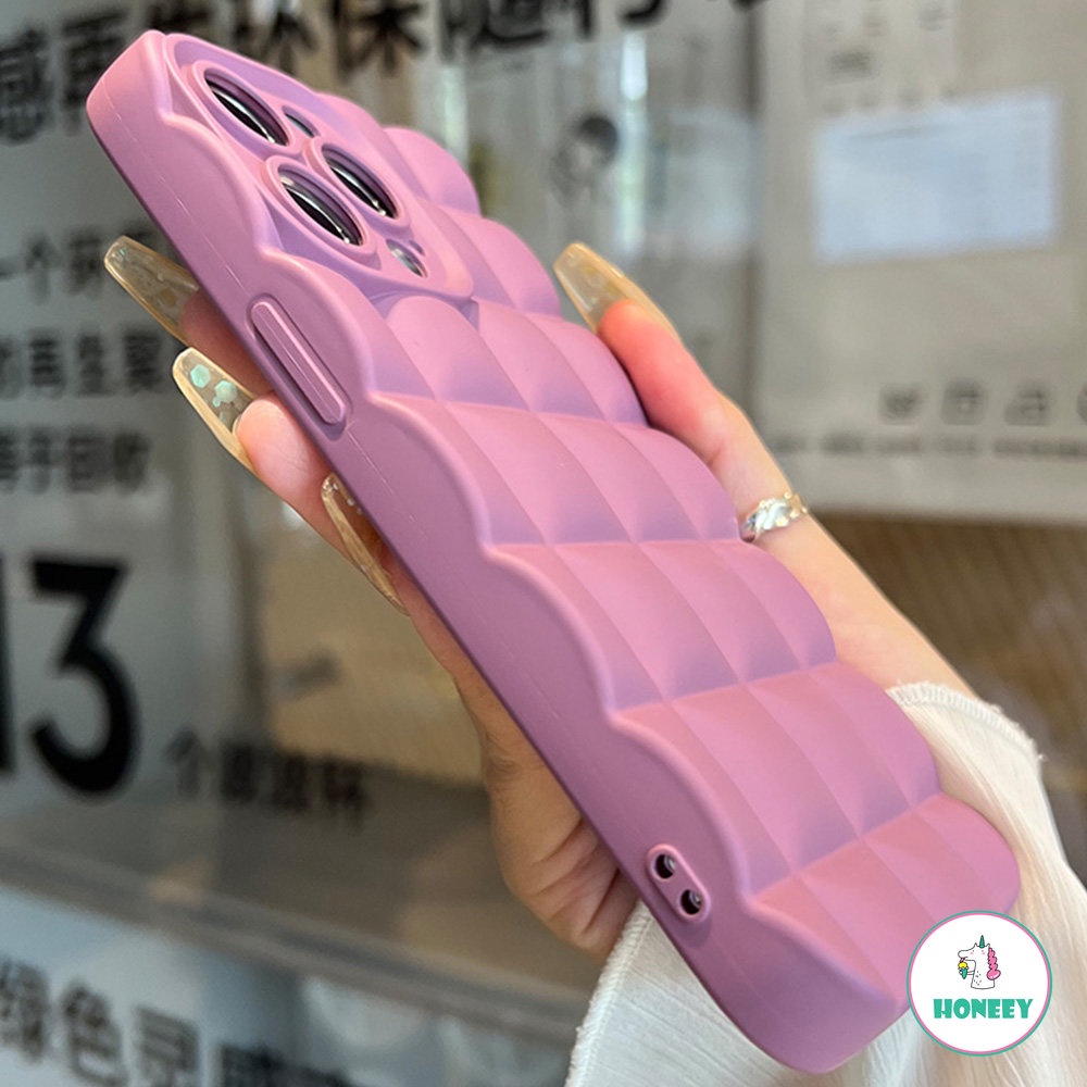 IPHONE Casing Silikon Padat Periksa Sederhana Untuk Apple14Ungu Iphone13 12 11 Pro Max XR Lucu Warna-Warni Shockproof Phone Cover