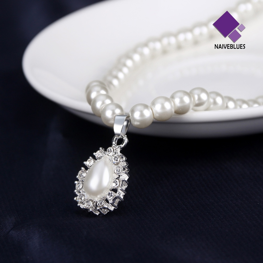 Naiveblue &gt; Kalung Elegan Liontin Teardrop Imitasi Princess Style Royal