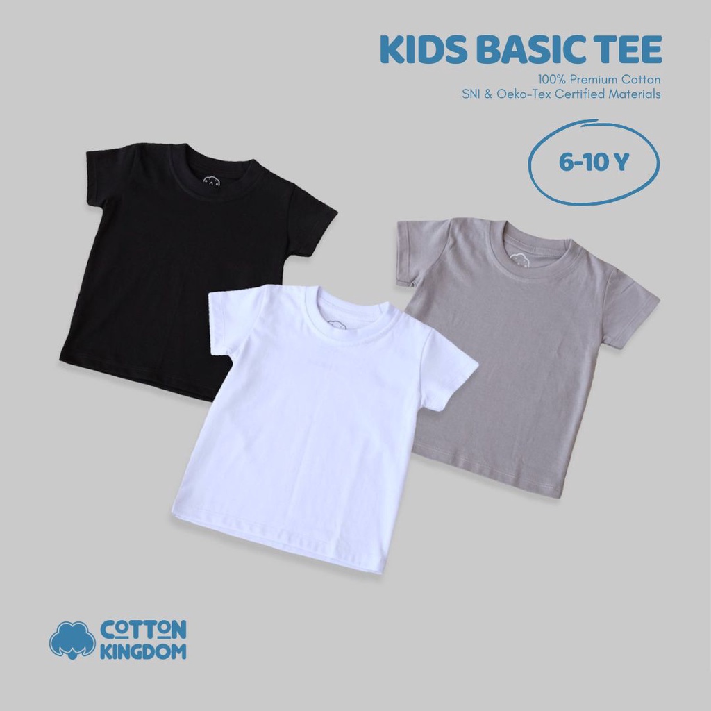 Kaos Anak/ Basic Tee Anak 6-10 tahun Monochrome Series