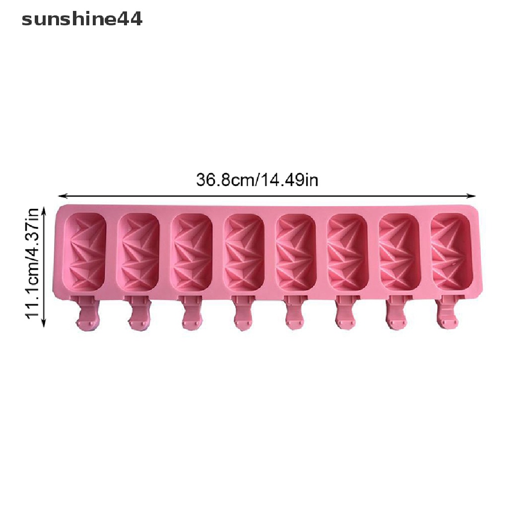 Sunshine 1Pc Cetakan Silikon Es Krim Berlian 8 Lubang DIY Cetakan Kue Sabun Coklat ID