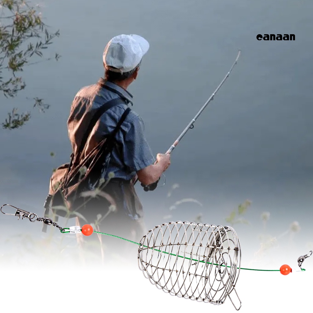 Cnn-kain Umpan Mancing Kandang Reusable Compact Size Tahan Karat Tahan Aus Dengan Musim Semi Meningkatkan Tingkat Memancing Stainless Steel Angling Lure Feeder Carp Fishing Tackle Cage Outdoor Fishing