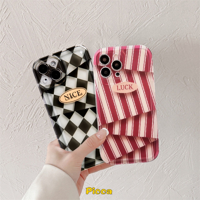 Couple Airbag Case Realme C25s C12 C21Y C33 6i 5c25 C35 C15 5i 5s C11 2020 C20 C3 C1 C2 Realme C11 2021 C25Y C20A Ins Kreatif Seni Garis Berlian Pola Tidak Teratur Lembut Tpu Cover