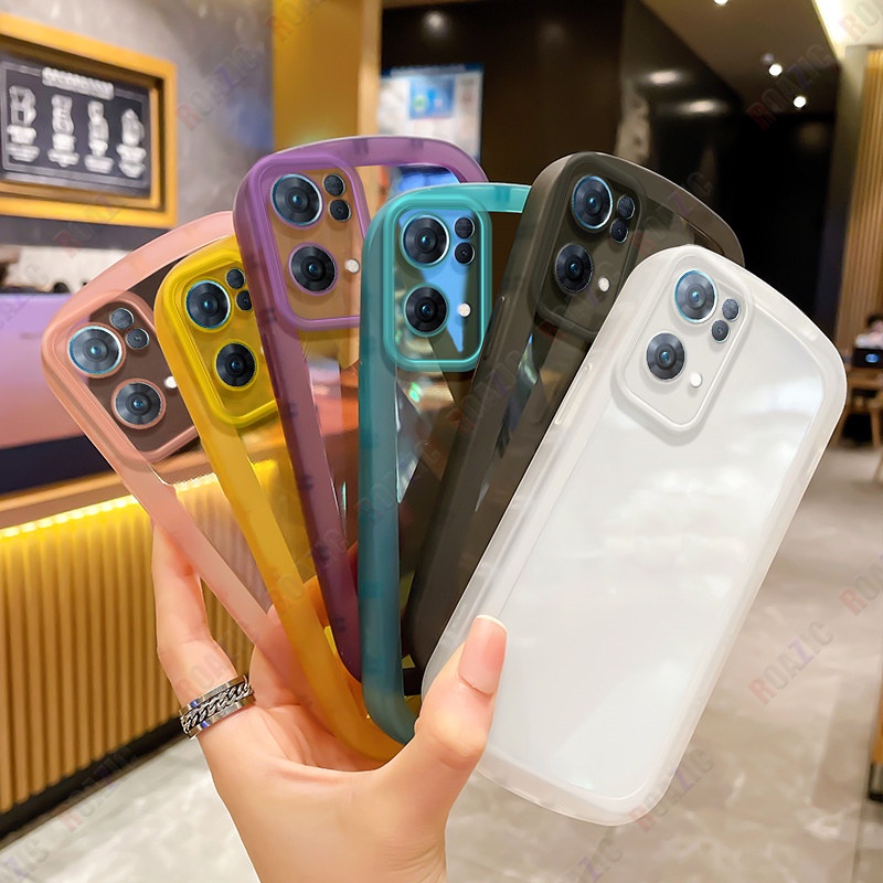 Gloden tree Transparan Simple Phone Case Untuk OPPO Reno 2F 7 Pro 5G Ins Silikon Lembut Shockproof Casing Full Cover Lensa Kamera Pelindung Cover Reno 7 Pro 5G