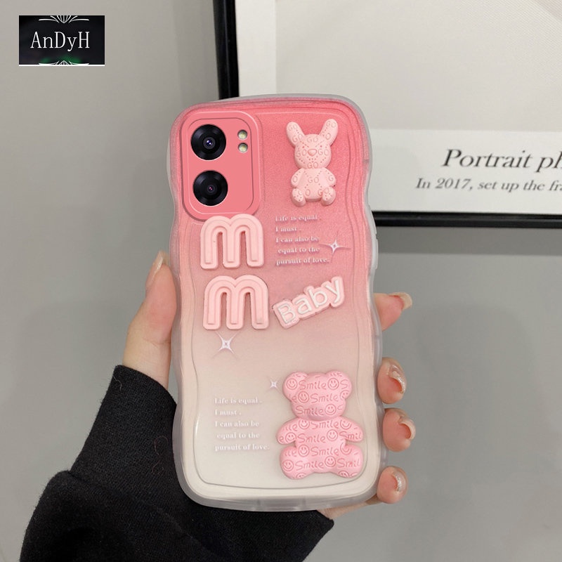 Gloden tree Phone Case Untuk OPPO A57 4G 2022 A57S A57E A77 4G 2022 A77S Casing Ponsel 3D Alphabet Bear Pelindung Kamera Pelindung Penutup Belakang Couple Case