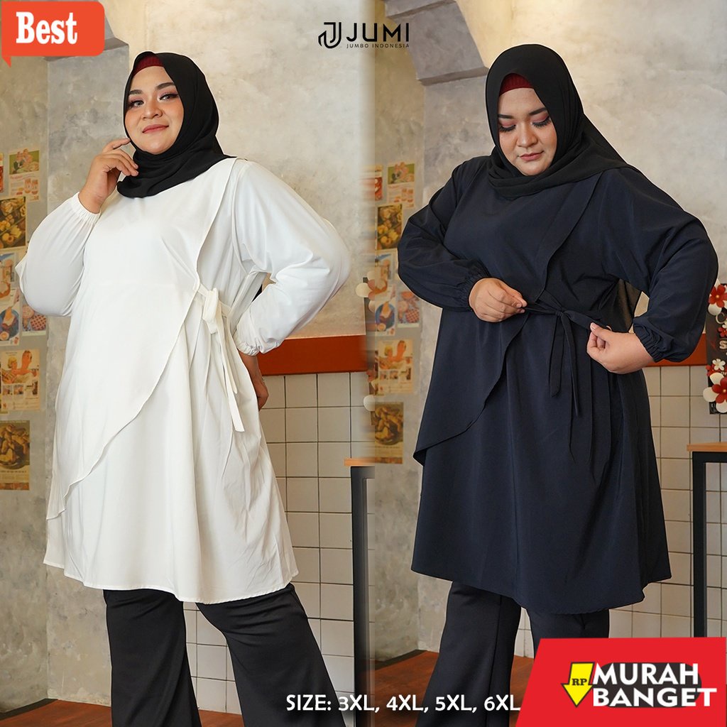 Tunik jumbo terbaru untuk wanita- Atasan Tunik Jumbo Premium LD 116, 124, 134 & 144 cm | Baju Kuliah