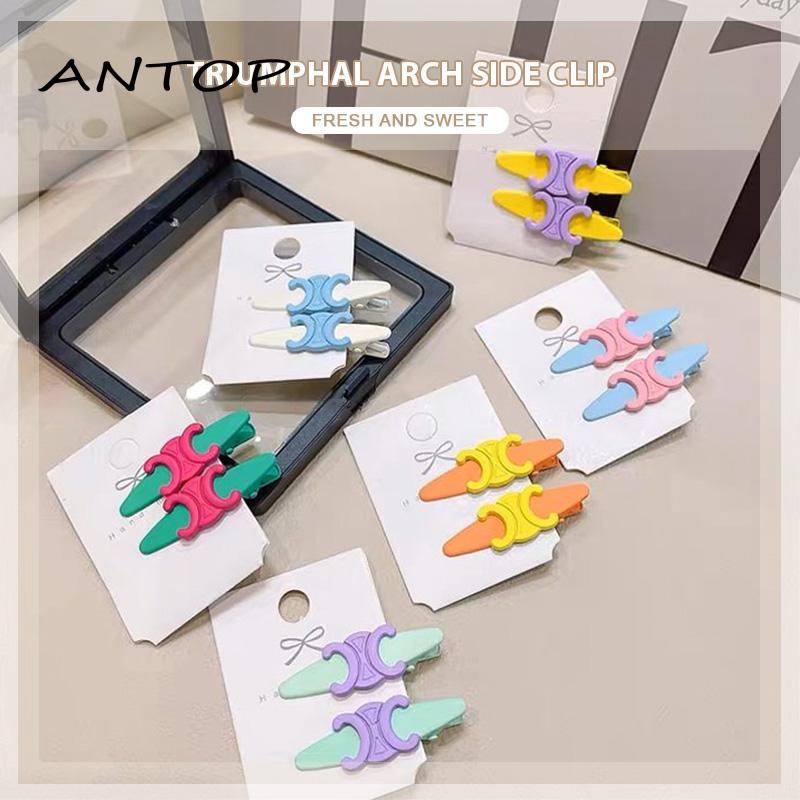 【antop】Klip Rambut Manis Segar Paduan Berlian Triumphal Arch Bangs Side Clip