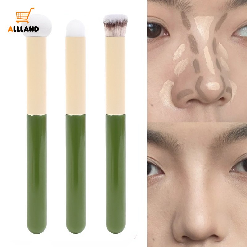 Brush Concealer Rambut Lembut Dengan Gagang Hijau/Brush Makeup Spons Bentuk Jamur Lembut/Brush Bibir Lipstik Multifungsi