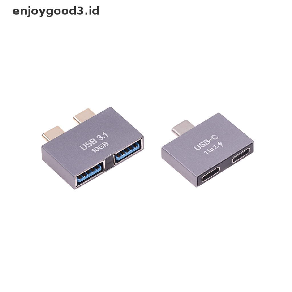 [Rready Stock] USB C Male to Dual Type-C USB A Female Splitter Convter Adapter Extension Konektor Untuk USB C PD Charger Laptop (ID)