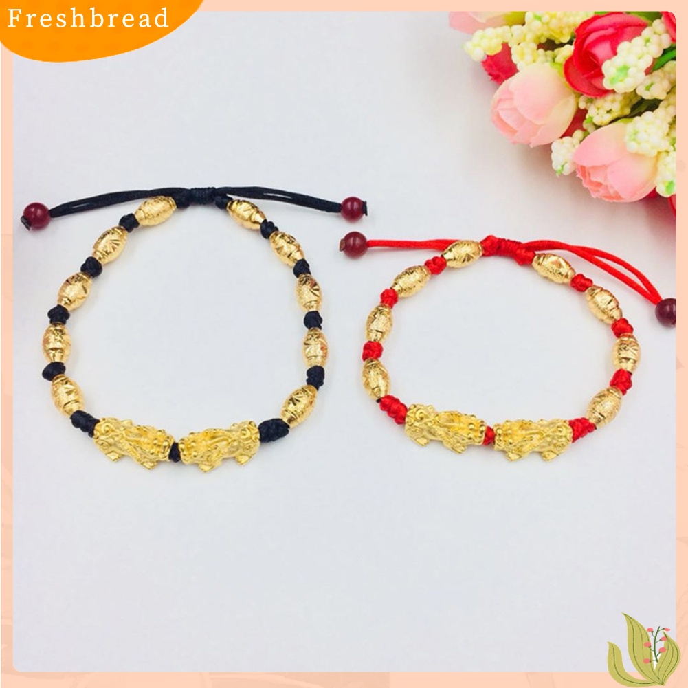 &lt; Freshbread &gt; Unisex Feng Shui Amulet Pi Xiu Pesona Manik-Manik Dikepang Tali Gelang Bangle Hadiah