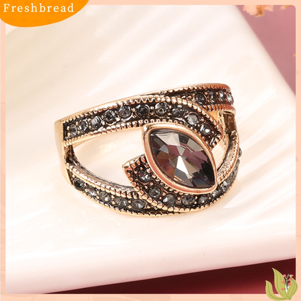 &lt; Freshbread &gt; Wanita Cincin Vintage Hollow Out Shiny Cubic Zirconia Knuckle Ring Untuk Pernikahan