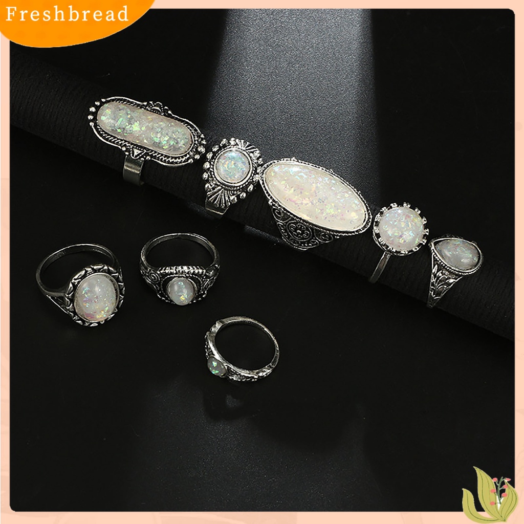 &lt; Freshbread &gt; 8Pcs/Set Cincin Jari Electroplating Desain Timbul Gaya Vintage Cincin Buku Jari Antik Peal Palsu Untuk Pacaran