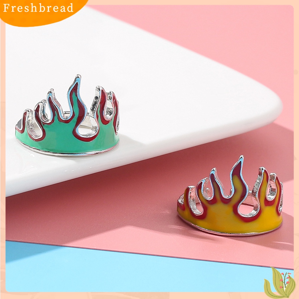 &lt; Freshbread &gt; Cincin Pembukaan Vintage Adjustable Alloy Anti-Cacat Unisex Stylish Flame Open Finger Rings Untuk Pesta