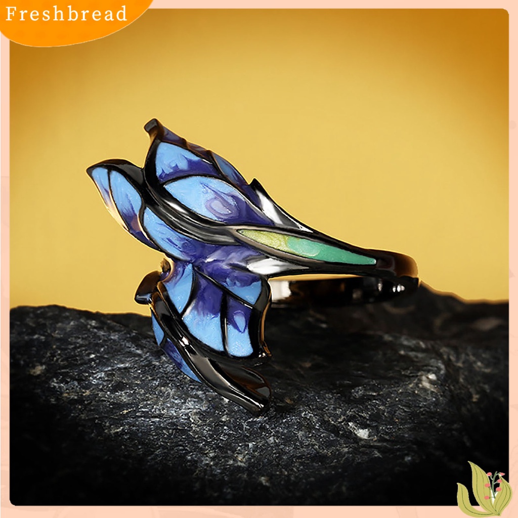 &lt; Freshbread &gt; Dekoratif Good-Looking Female Cincin Hadiah Elegan Warna Campur Kupu-Kupu Cincin Perhiasan Alat Ekstra
