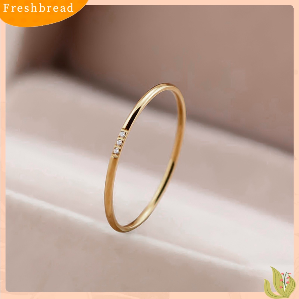 &lt; Freshbread &gt; Cincin Wanita Warna Hidup Tahan Karat Titanium Steel Wanita Upacara Pernikahan Cincin Berkilau Untuk Perempuan