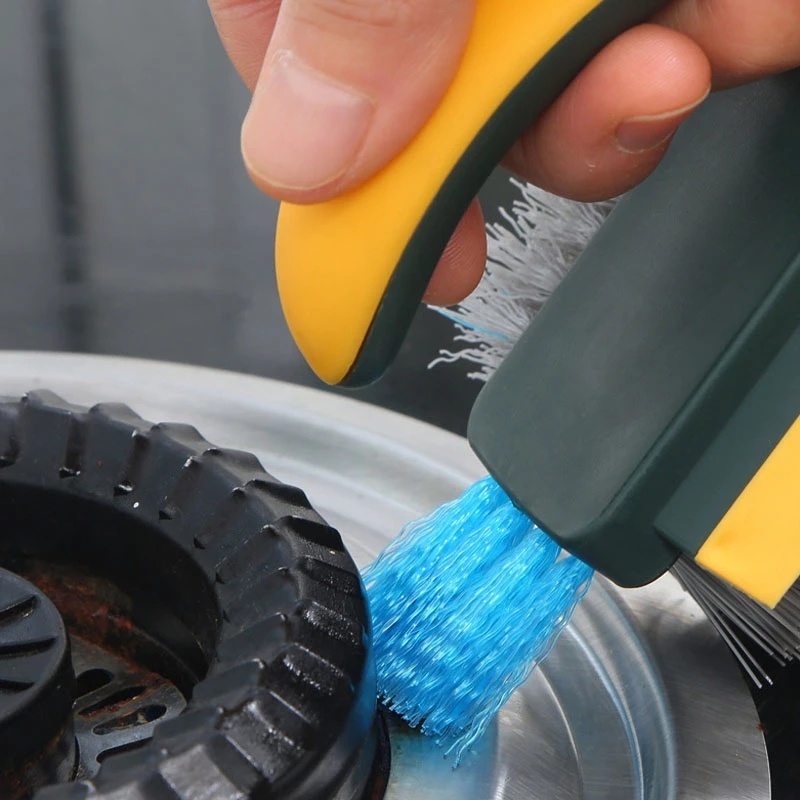 Sikat Scrubber 4in1/sikat Pembersih Sudut Ubin Kamar Mandi/Sikat Kaku Bentuk V Alat Pembersih Sikat Celah Jendela