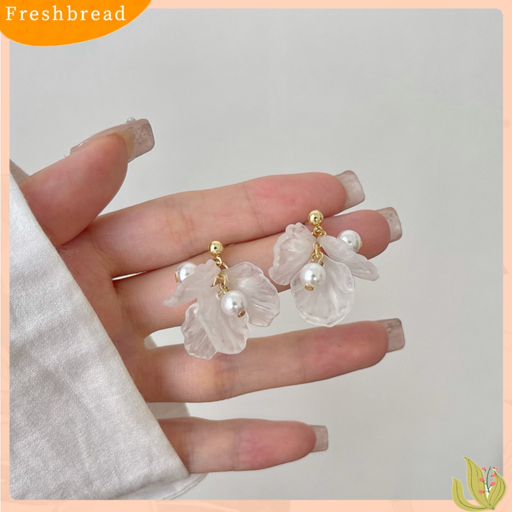 &lt; Freshbread &gt; 1pasang Anting Elegan Semua Pertandingan Pengerjaan Halus Shiny Eye-catching Dress Up Bentuk Bunga Aksesoris Fashion Canggih Untuk Kehidupan Sehari-Hari