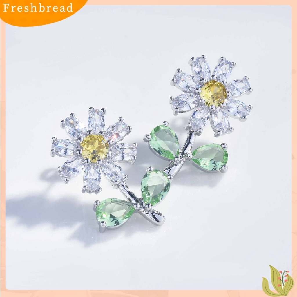 &lt; Freshbread &gt; 1pasang Ear Studs Krisan Kecil Perhiasan Berlian Imitasi Mengkilap Semua Pertandingan Stud Earrings Perhiasan Aksesoris