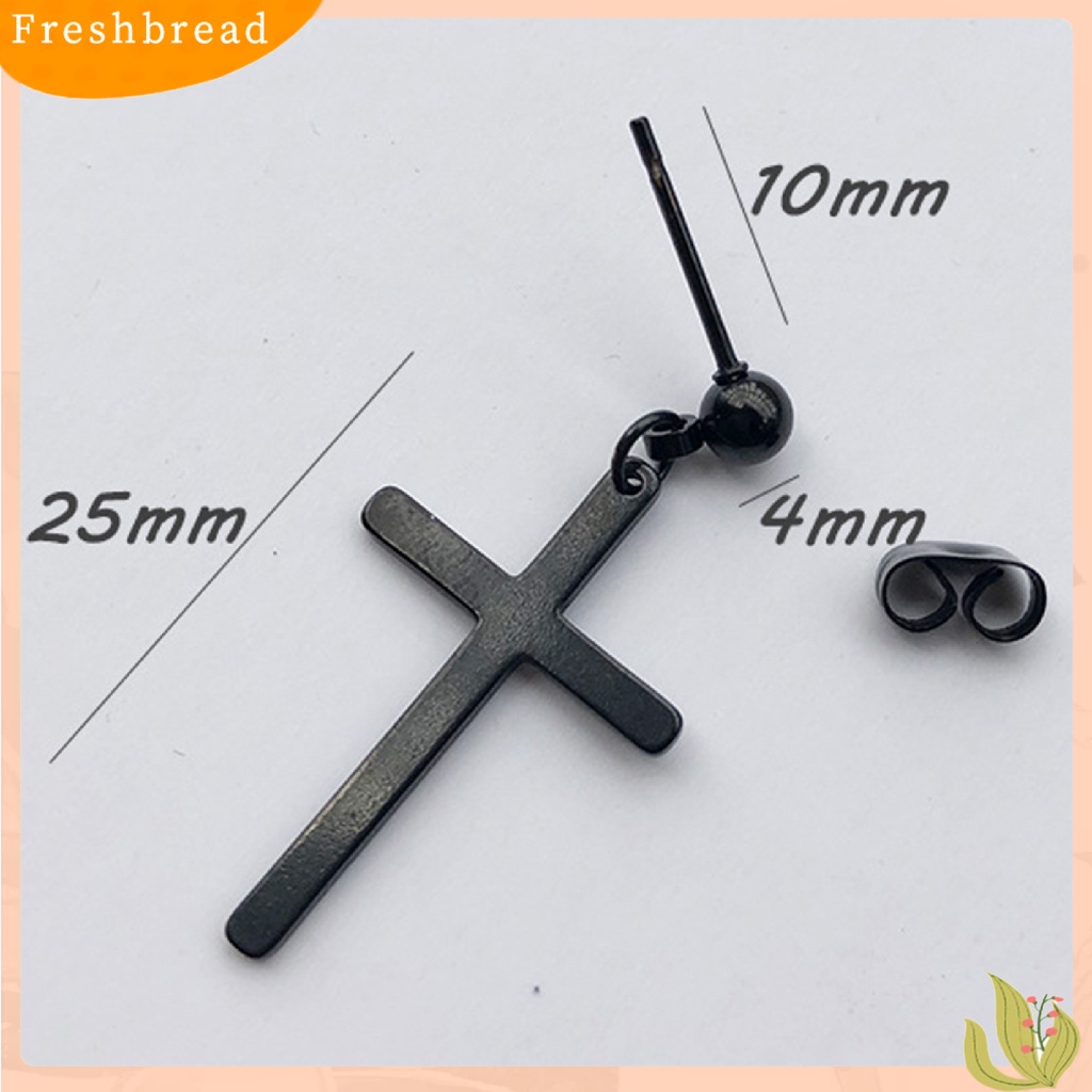 &lt; Freshbread &gt; Earring Unisex Anting Tusuk Juntai Salib Anti Karat Ringan Untuk Pesta