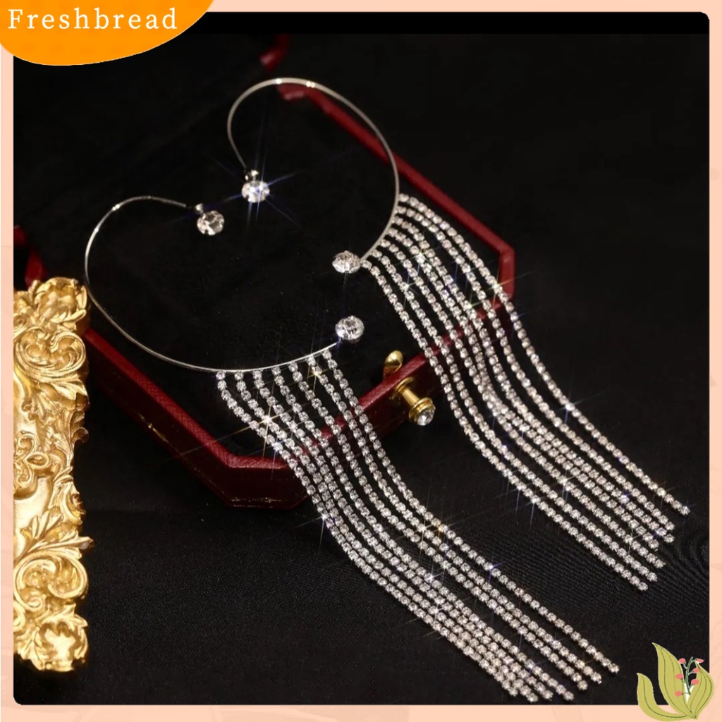 &lt; Freshbread &gt; 1Pc Klip Anting Jumbai Berlian Imitasi Lady Simple Electroplating Ear Cuff Untuk Pernikahan