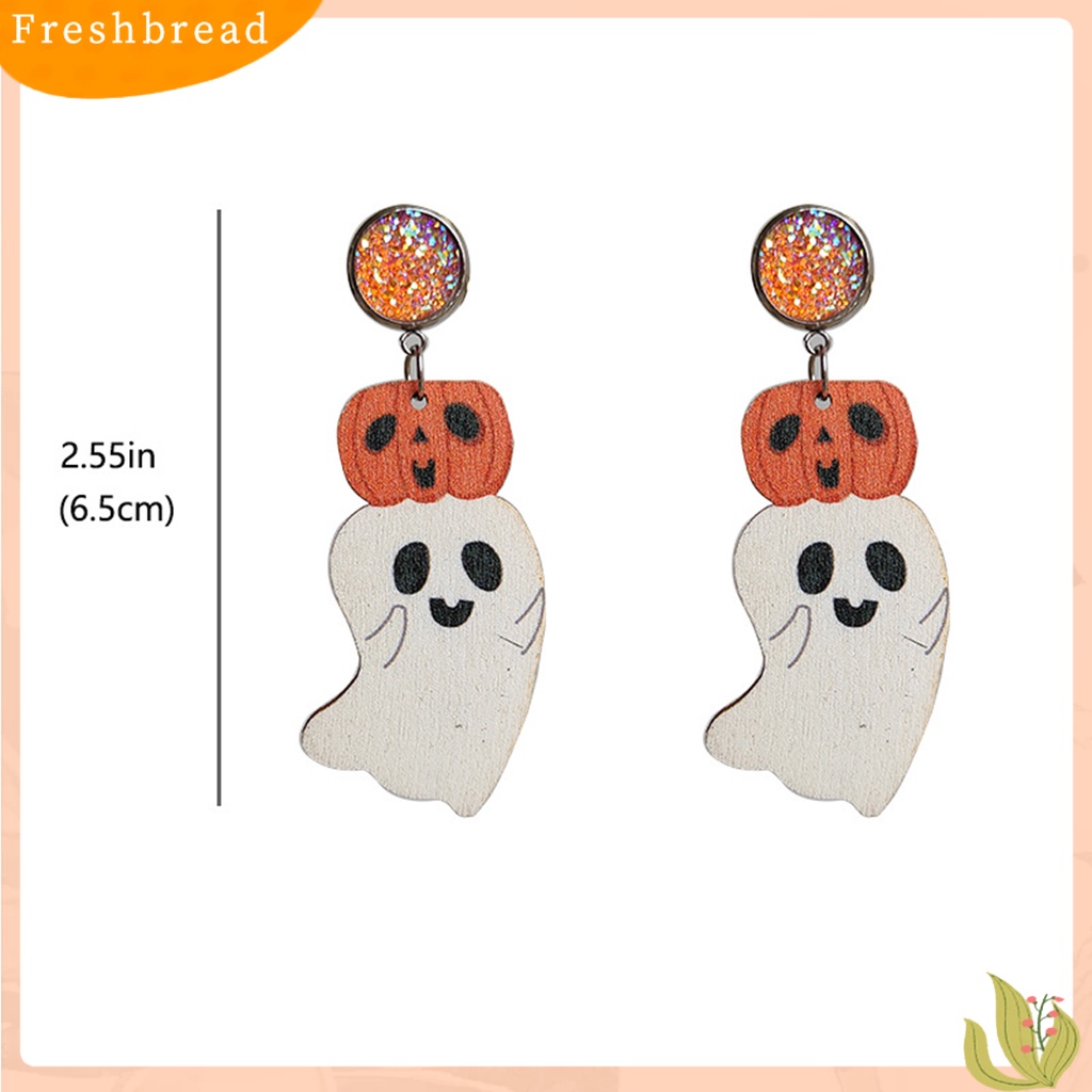 &lt; Freshbread &gt; 1pasang Anting Kreatif Pengerjaan Halus Indah Dekorasi Halloween Anting Labu Lucu Untuk Pesta