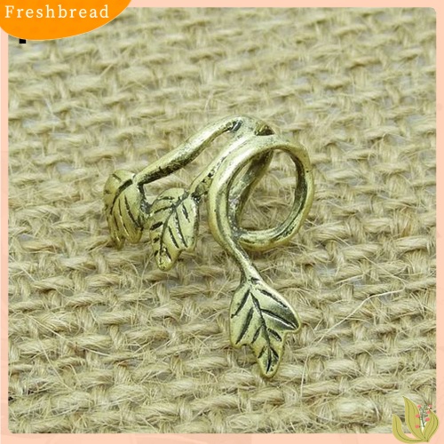 &lt; Freshbread &gt; 1Pc Vintage Alloy Ear Stud Desain Daun Anting Telinga Manset Klip Telinga Cincin Perhiasan