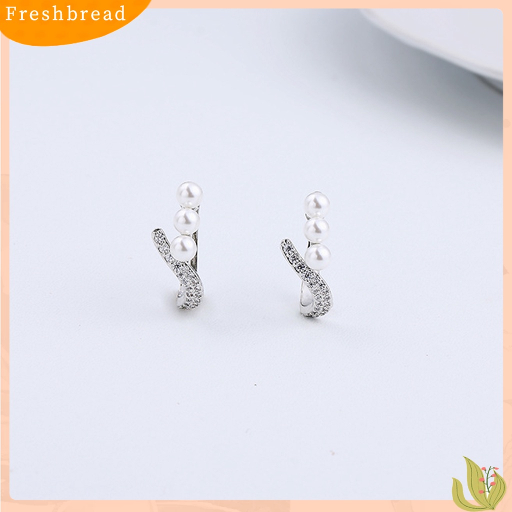 &lt; Freshbread &gt; 1Pc Anting Pengerjaan Halus All-match Indah Menawan Elegan Halus Anting Klip Untuk Pacaran