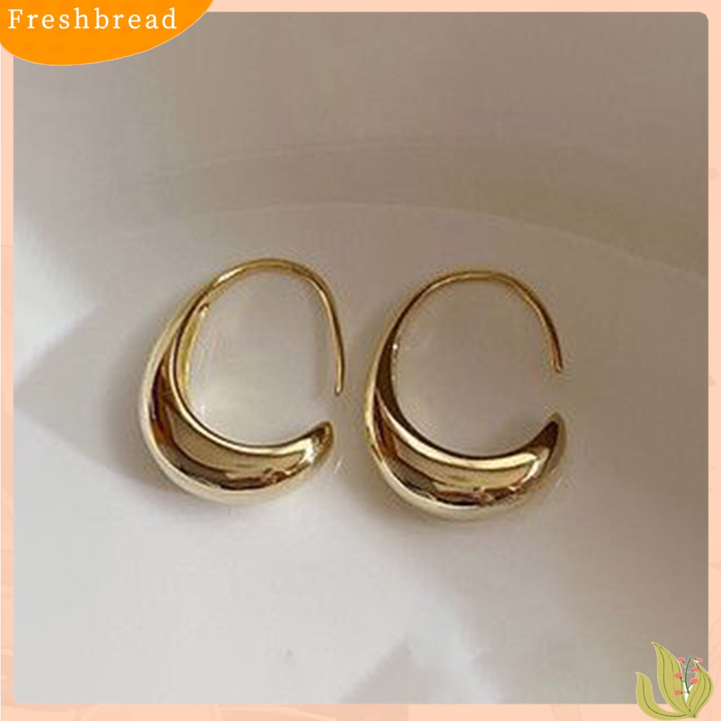 &lt; Freshbread &gt; 1pasang Anting Hoop Geometris Busur Sederhana Ringan Indah Chic Anting Untuk Minimalis