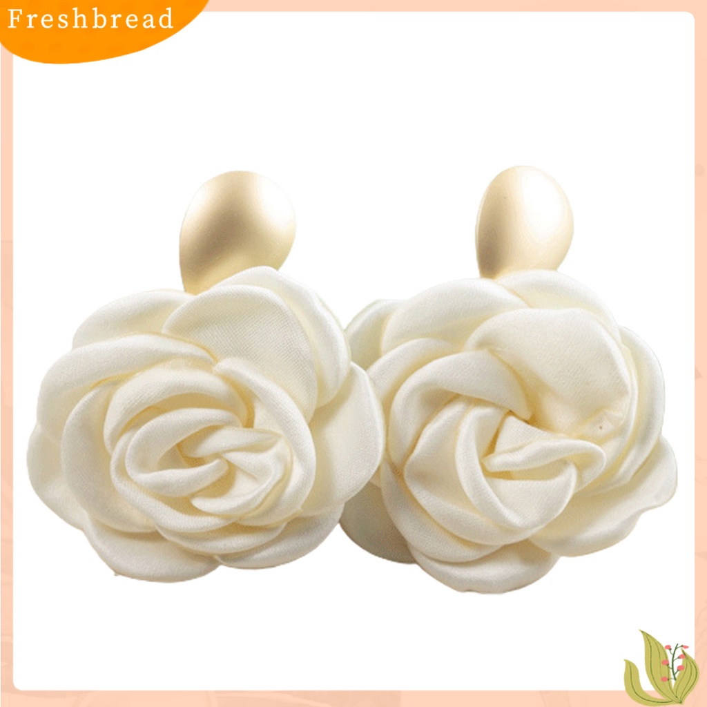 &lt; Freshbread &gt; 1pasang Anting Wanita Desain Baik Hadiah Sempurna Perhiasan Aksesoris Retro Bunga Mawar Stud Earrings Untuk Pacaran