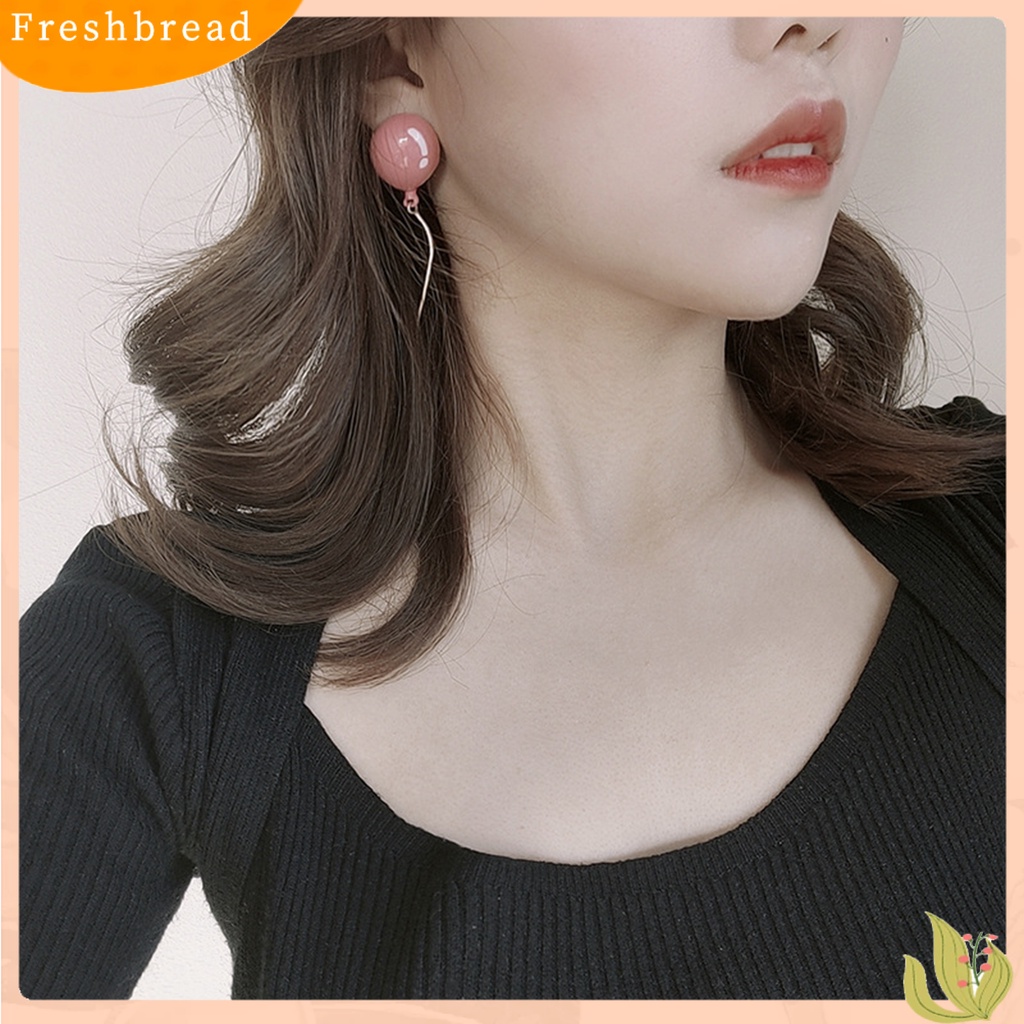 &lt; Freshbread &gt; Anting Wanita Bentuk Balon Rumbai Lucu Dicat Geometris Menjuntai Earrings Untuk Pakaian Sehari-Hari