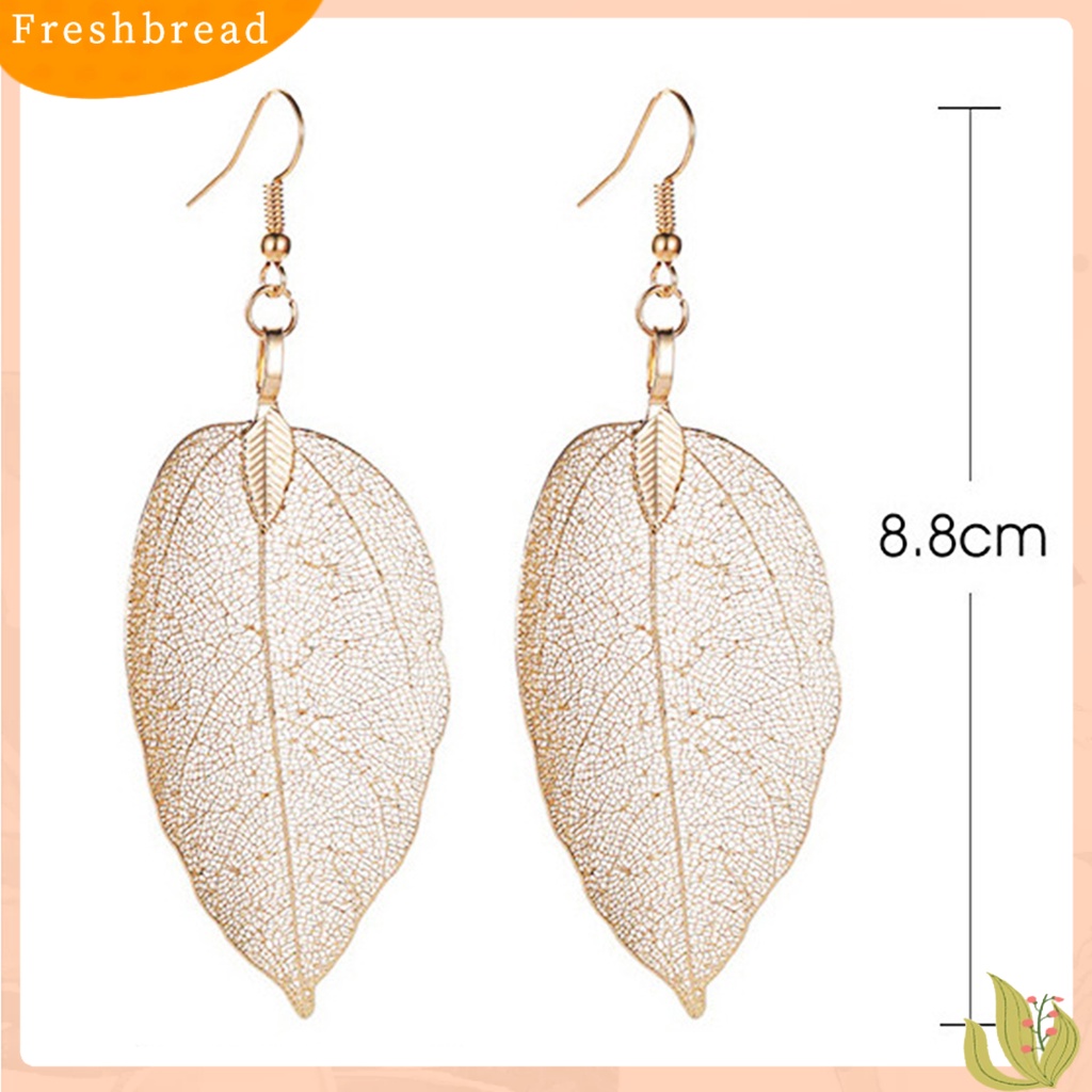 &lt; Freshbread &gt; Pohon Daun Bentuk Alloy Hollow Bright Menjuntai Anting Kait Perhiasan Fashion Untuk Pernikahan