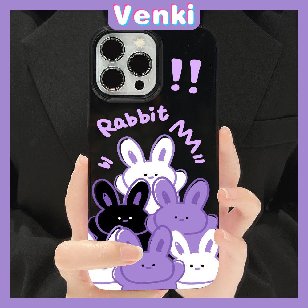 iPhone Case Soft TPU Glossy Black Candy Case Case Cute Cartoon Purple Rabbit Camera Protection Shockproof For iPhone 14 13 12 11 Pro Max 7 8 Plus X XR