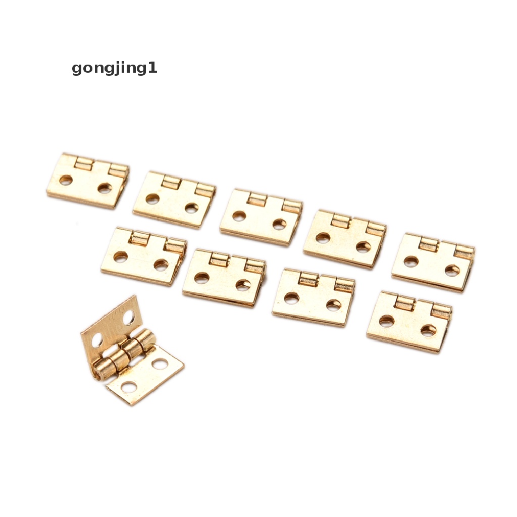 Ggg 10Pcs Engsel Metal Kecil Mini Untuk Furniture Lemari Miniatur Rumah1Per12 ID