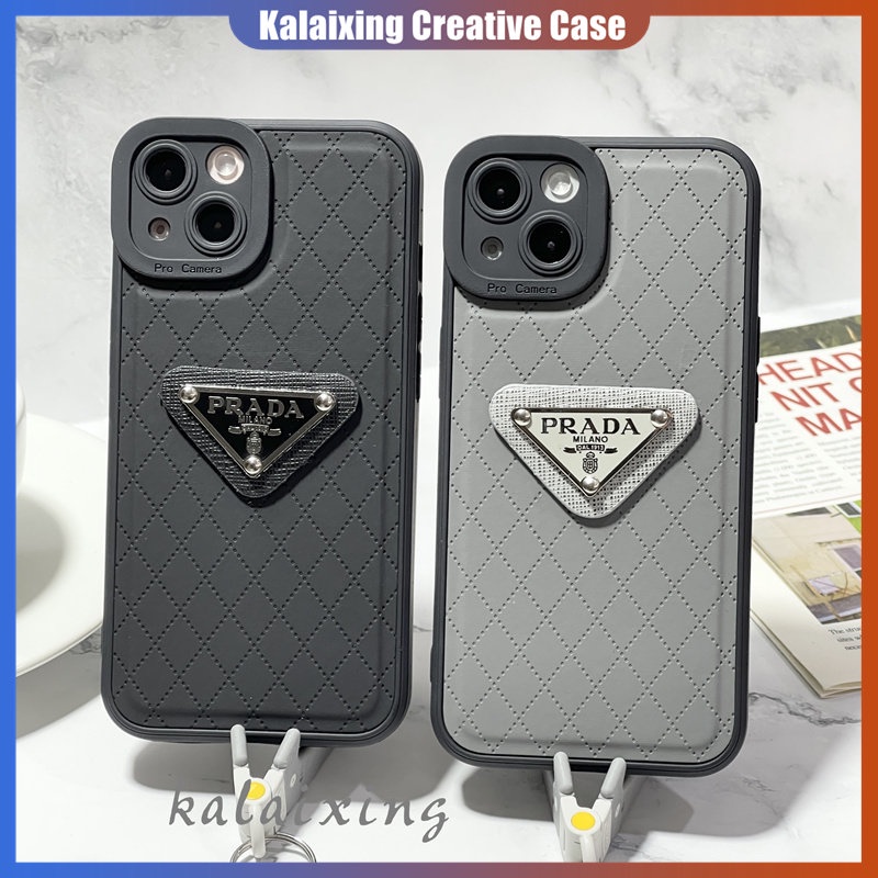 Casing Ponsel Logo Prada 3D Untuk iPhone 14 Pro Max13 11 Pro Max Xs Max Xr X Xs 7 8 Plus Soft Case Kulit Dengan Perlindungan Lensa