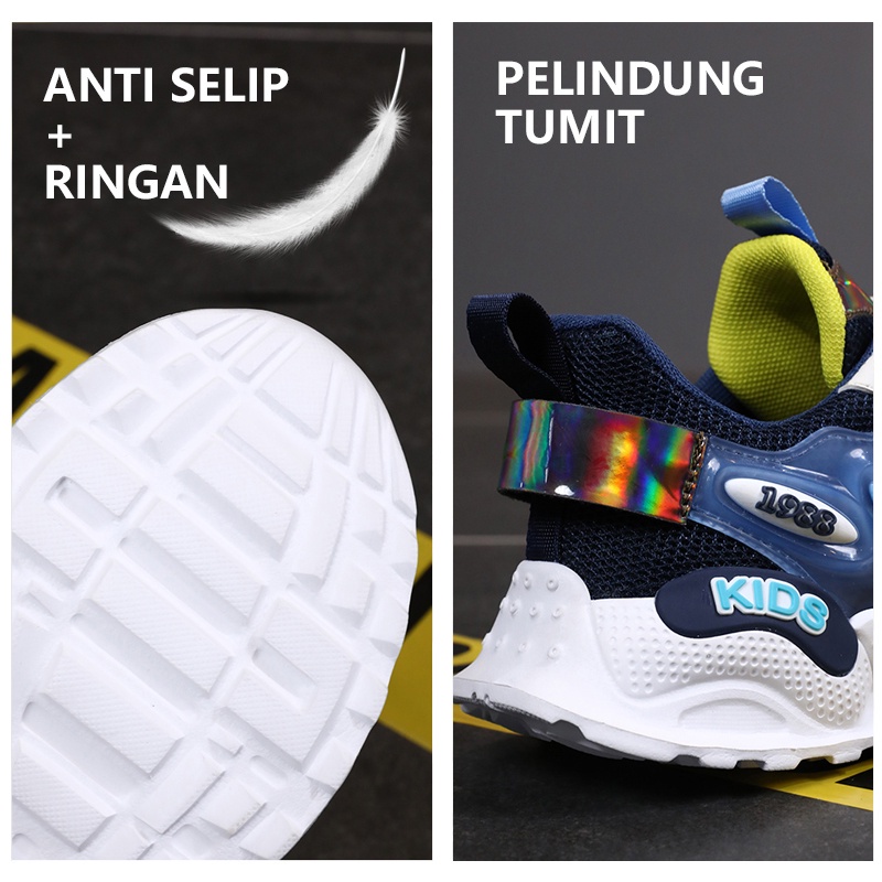 Sepatu Olahraga Anak Baru Mesh Soft Bottom Casual Shoes Ringan dan Breatble Fashion Children's Shoes