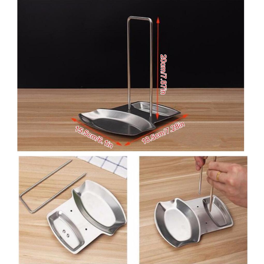 2pcs Rak Tutup Panci Organizer Dapur Rak Penutup Panci Multifungsi Spoon Stand Spoon Dish Holder Aksesori Rumah