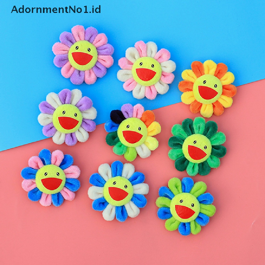 [AdornmentNo1] Kawaii Sunflower Keychain Mainan Lucu Ransel Liontin Bentuk Tanaman Keyring Smiling [ID]