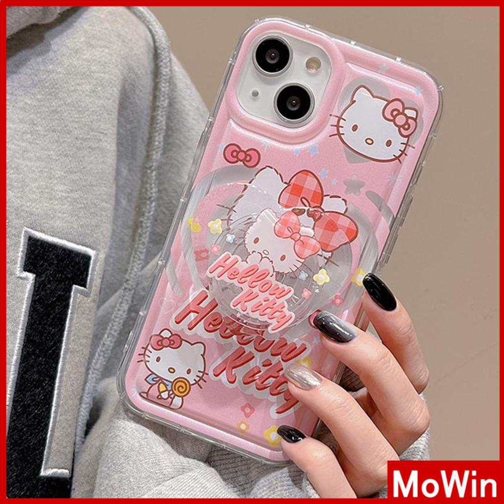 For iPhone 14 Pro Max iPhone Case with Grip Stand Cartoon Heart Shaped Folding Holder Airbag Clear Case Soft Case Compatible with iPhone 13 Pro max 12 Pro Max 11 xr xs max 7Plus 8Plus